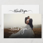 Foto Hand-Buchstaben-Hochzeit Dankeschön-Karte Briefpapier (Vorne/Hinten)
