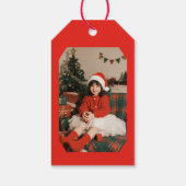 Foto Hand Drawn Red Doodle Whimsical Weihnachten Geschenkanhänger (Rückseite)
