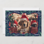 Foto Hand gezogen Frohe Weihnachtskarte Feiertagskarte (Rückseite)