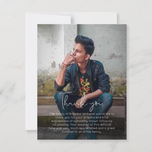 Foto Handgeschriebene Beerdigung Dankeschön Karte (Vorderseite)