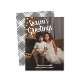 Foto Handgeschriebene Graue Karierte Jahreszeiten  Feiertagskarte