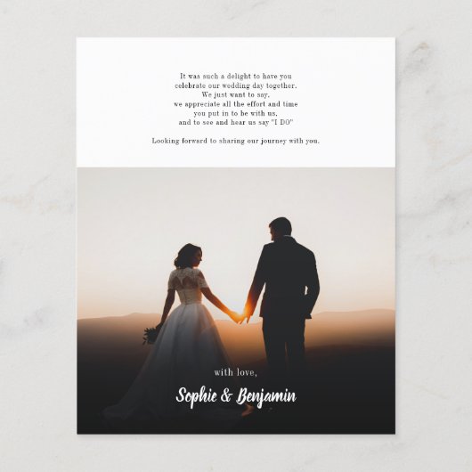 Foto handgeschriebene Hochzeit Dankeschön-Karte (Rückseite)