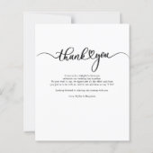 Foto handgeschriebene Hochzeit Dankeschön-Karte (Rückseite)