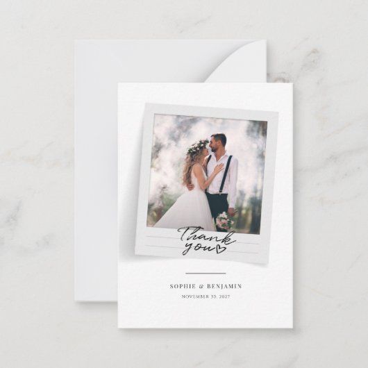 Foto handgeschriebene Hochzeit Vielen Dank Mitteilungskarte (Vorderseite)