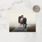 Foto Handgeschriebene moderne Hochzeit Vielen Dank Mitteilungskarte (Vorderseite/Rückseite Beispiel)