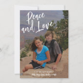 Foto Handgeschriebene Weihnachten Karierter Friede (Vorderseite)