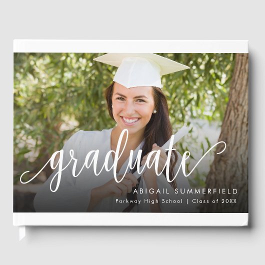 Foto Handgeschriebener Script-Abschluss Keepake Gästebuch (Vorderseite)