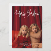 Foto - Handgeschriebenes frohe Weihnachten Rot Kar (Vorderseite)