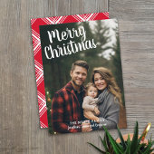 Foto Handgeschriebenes frohe Weihnachten Rot Karie