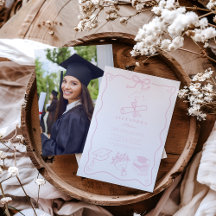 Foto Handgezeichnete Illustriert-rosa Absolventen