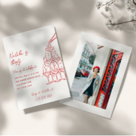 Foto Handgezeichneter Champagnerturm 30 Geburtstag Einladung