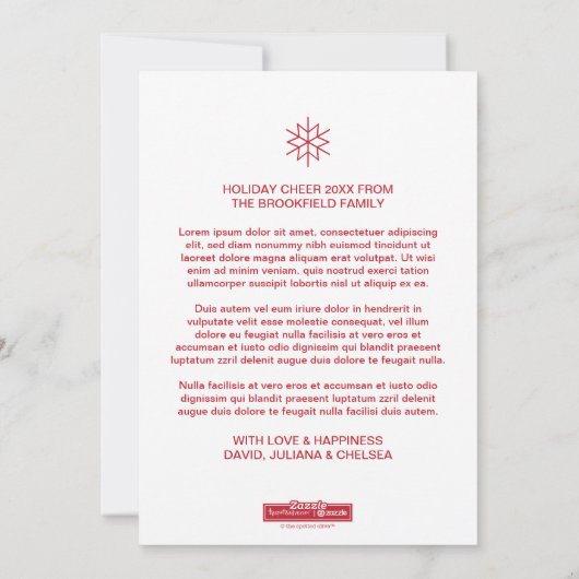 Foto "Handschrift" Feiertagskarte (Rückseite)