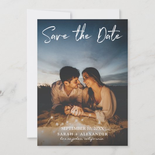 Foto - Handschrift Save the Date V2 Einladung (Vorderseite)