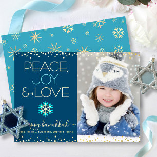 Foto Hanukkah Frieden Freude Liebe Schneeflocke Ec Folien Feiertagskarte