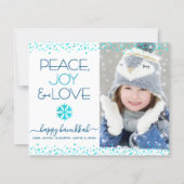 Foto Hanukkah Peace Liebe Snowflake Card (Vorderseite)