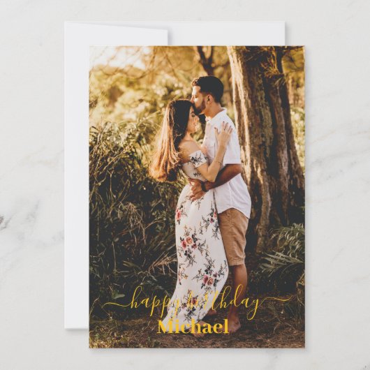 Foto Happy Birthday Card Ankündigung (Vorderseite)