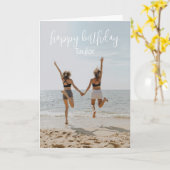 Foto Happy Birthday Name Joy Happiness Liebe Karte (Gelbe Blume)