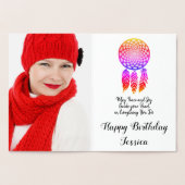Foto Happy Birthday Silver Foil Feathers Card Folienkarte (Innenseite)