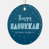 Foto Happy Hanukkah Spaß Typografie Star von David Keramik Ornament (Links)