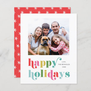 Foto Happy Holiday Card mit farbenfrohen Preisen