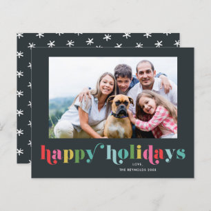 Foto Happy Holiday Card mit farbenfrohen Preisen