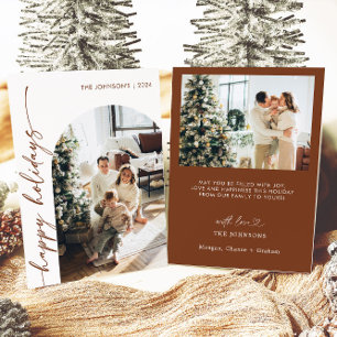 Foto Happy Holidays Moderne Weihnachtskarte Einladung