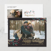 Foto | Happy Holidays Postkarte (Vorne/Hinten)