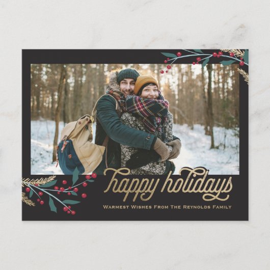 Foto | Happy Holidays Postkarte (Vorderseite)