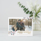Foto | Happy Holidays Postkarte (Stehend Vorderseite)
