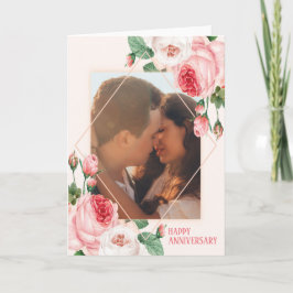 Foto-Happy-Jubiläum-Rose Grußkarte Karte