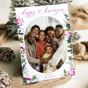 Foto "Happy Kwanzaa Card" in Rosa und Bright Feiertagskarte