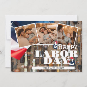Foto Happy Labour Day patriotische US-Flagge Dankeskarte