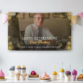 Foto Happy Retirement Party Gold Confetti Banner
