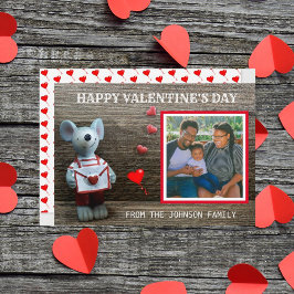 Foto Happy Valentine's Day Rotes Herz Rustikales H Feiertagskarte