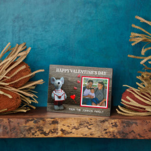 Foto Happy Valentine's Day Rotes Herz Rustikales H Fotoplatte