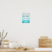 Foto Hashtag Wedding Sign Beach Ombre Lights Poster (Küche)