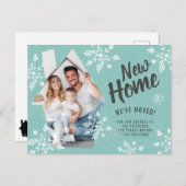 Foto Haus neue Zuhause Winterschneeanlage Ankündigungspostkarte (Vorne/Hinten)