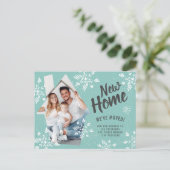 Foto Haus neue Zuhause Winterschneeanlage Ankündigungspostkarte (Stehend Vorderseite)