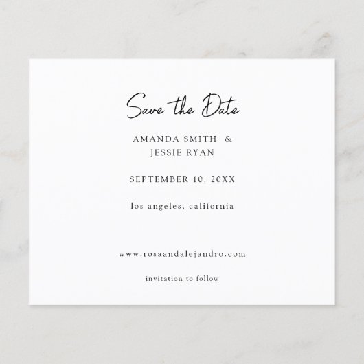 Foto Haushalt - Handschrift H Save the Date 3 Flyer (Hinten)