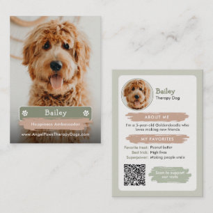 Foto Haustier-Tauschkarte, QR-Code-Therapiehund Telefonnummerkarte