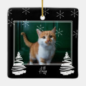 Foto Haustiere zweiseitig Weihnachtsbaum Keramikornament (Rückseite)