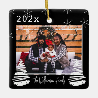 Foto Haustiere zweiseitig Weihnachtsbaum Keramikornament