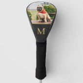 Foto-Haustierfamilie Monogramm Lederaussehen Golf Headcover (Vorderseite)