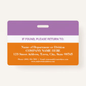 Foto Health Emotional Support - jede Farbvorlage Ausweis (Rückseite)