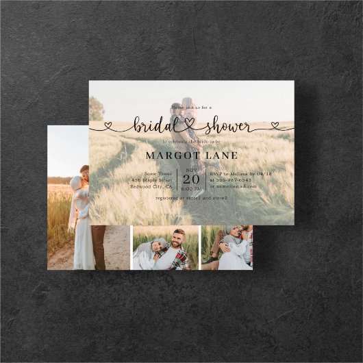 Foto Heart Calligraphy Brautparty Flyer