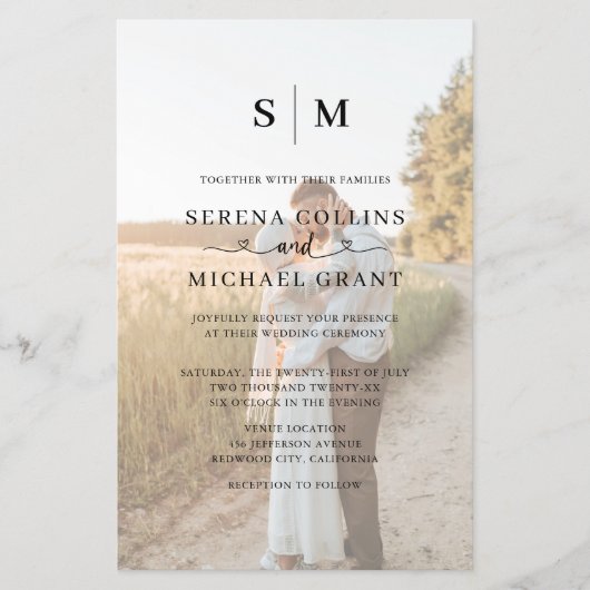 Foto Heart Calligraphy Wedding Flyer (Vorne)