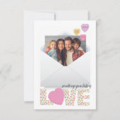Foto Heart Candy Valentine's Day Card Dankeskarte (Vorderseite)