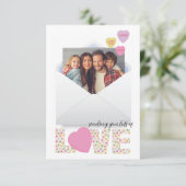 Foto Heart Candy Valentine's Day Card Dankeskarte (Stehend Vorderseite)