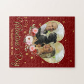 Foto Heart Gold Glitzer Herzlich willkommen am Val Puzzle (Horizontal)