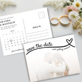 Foto Heart Line Cute Wedding Save the Date Postkarte